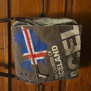 Robin Ruth Iceland Dark Gray Canvas Messenger Crossbody Bag